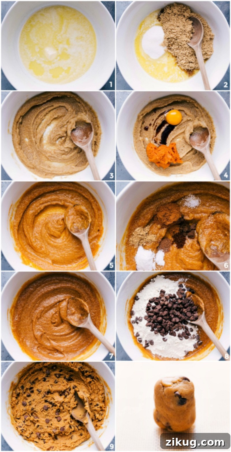 Creating Cookie Dough: From Ingredients to Rolling into a Ball Adding ingredients to a bowl, stirring to make the dough, and rolling the dough into a ball.