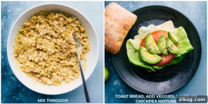 How To Make Pesto Chickpea Sandwiches Add the filling toasted bread with all the toppings.
