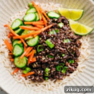 Korean Ground Beef served in a bowl