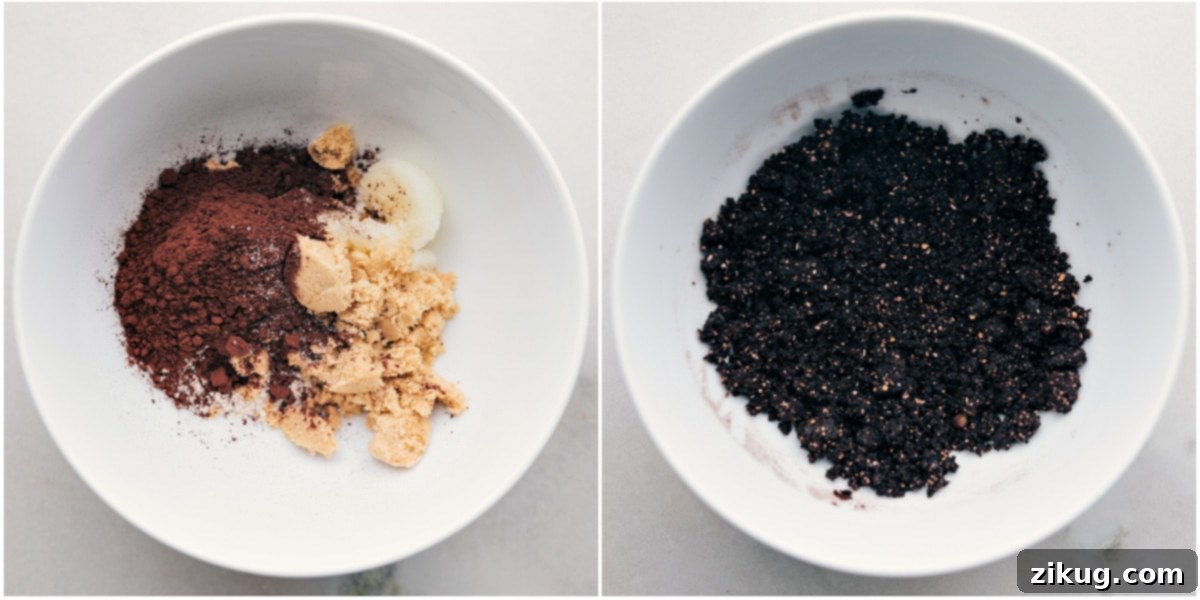 Step-by-Step: Making Healthy Cookies And Cream Energy Bites Combining all the homemade Oreo crumble ingredients in a bowl creates a healthy, authentic-tasting crumble for Cookies and Cream Energy Bites.