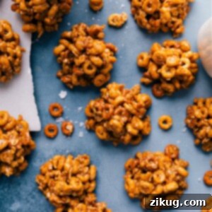 Peanut Butter Cereal Bites displayed as a final product.