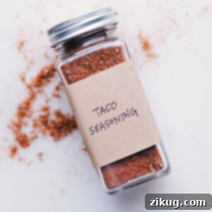 Finished Homemade Taco Seasoning in a small glass jar
