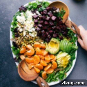 Earthy Beet and Creamy Chevre Salad 2 Beet and goat cheese salad displaying an array of colorful ingredients for a healthy meal.