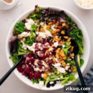 Delicious Beet Goat Cheese Walnut Salad with homemade dressing