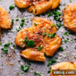 Crispy Smashed Potatoes with Lemon-Chive Dipping Sauce