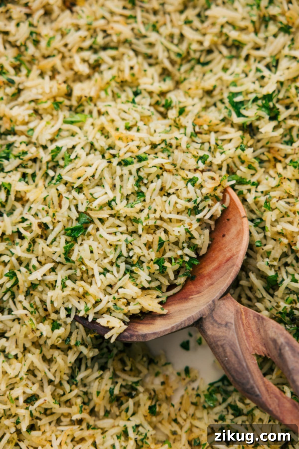 Perfectly Baked Herb Rice for Easy Meal Prep Fluffy and perfect herb rice right out of the oven.