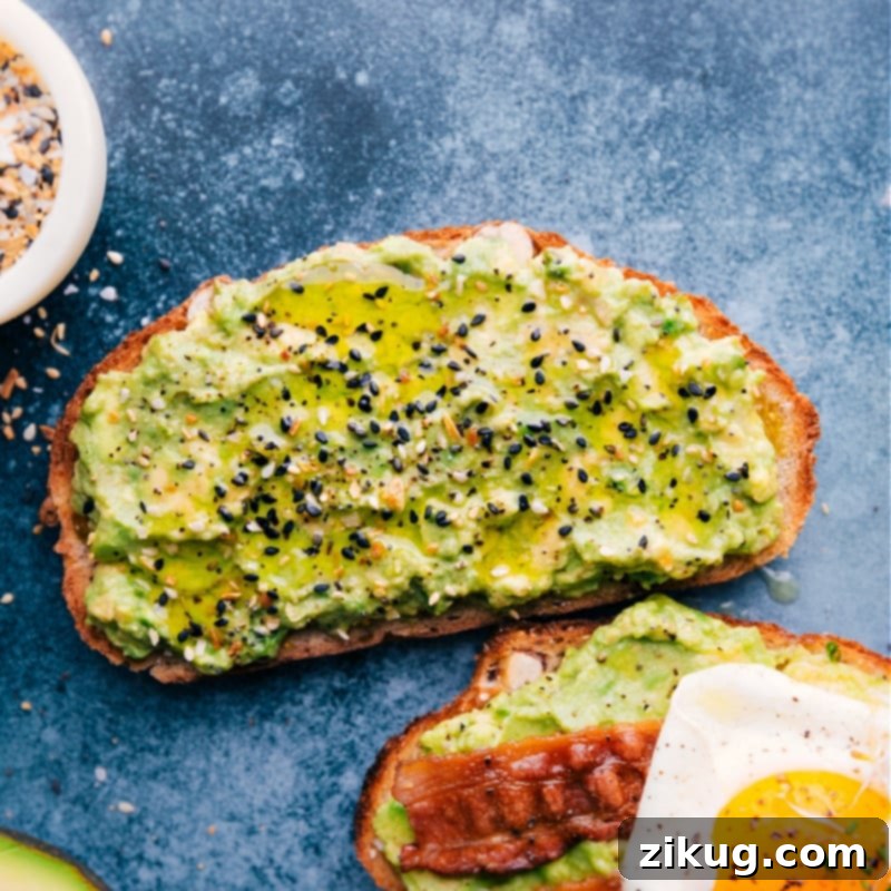 Overhead image of the Everything Bagel Avocado Toast