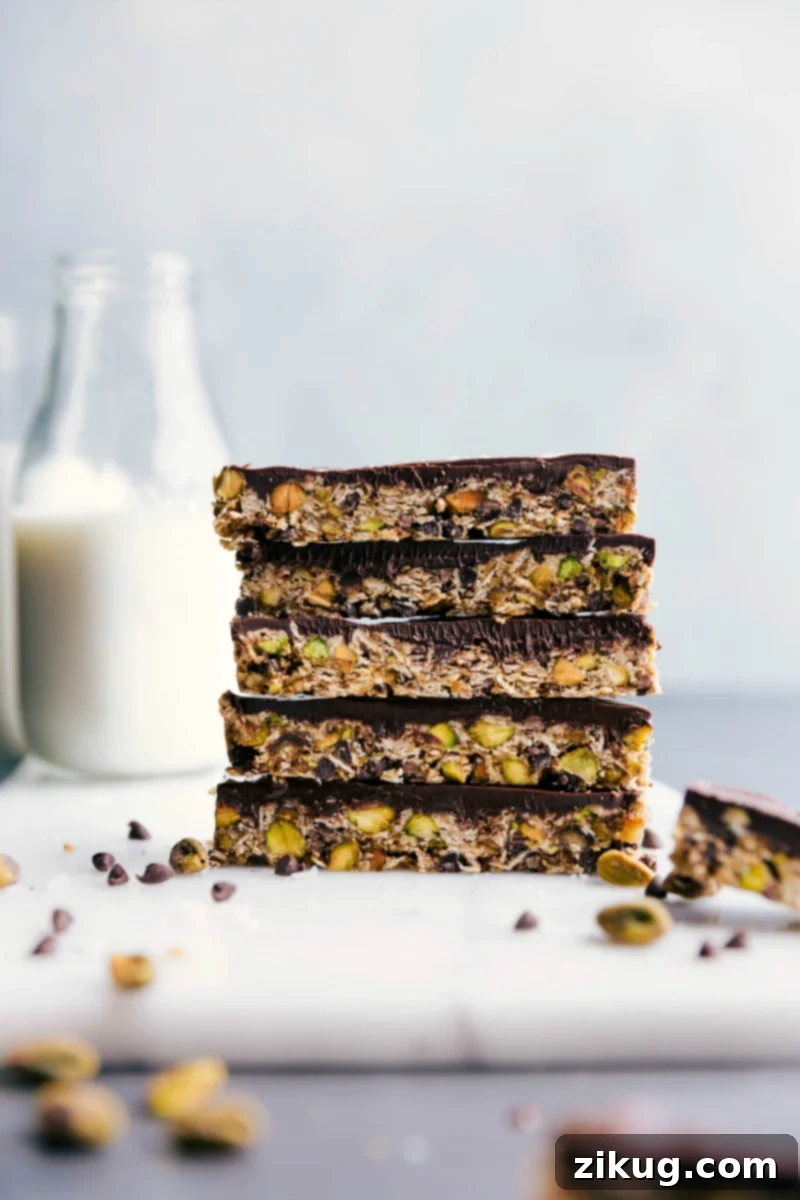 Healthy and Delicious Granola Bars Stacked and Ready to Eat Granola bars stacked on top of each other, representing a delicious and healthy snack.