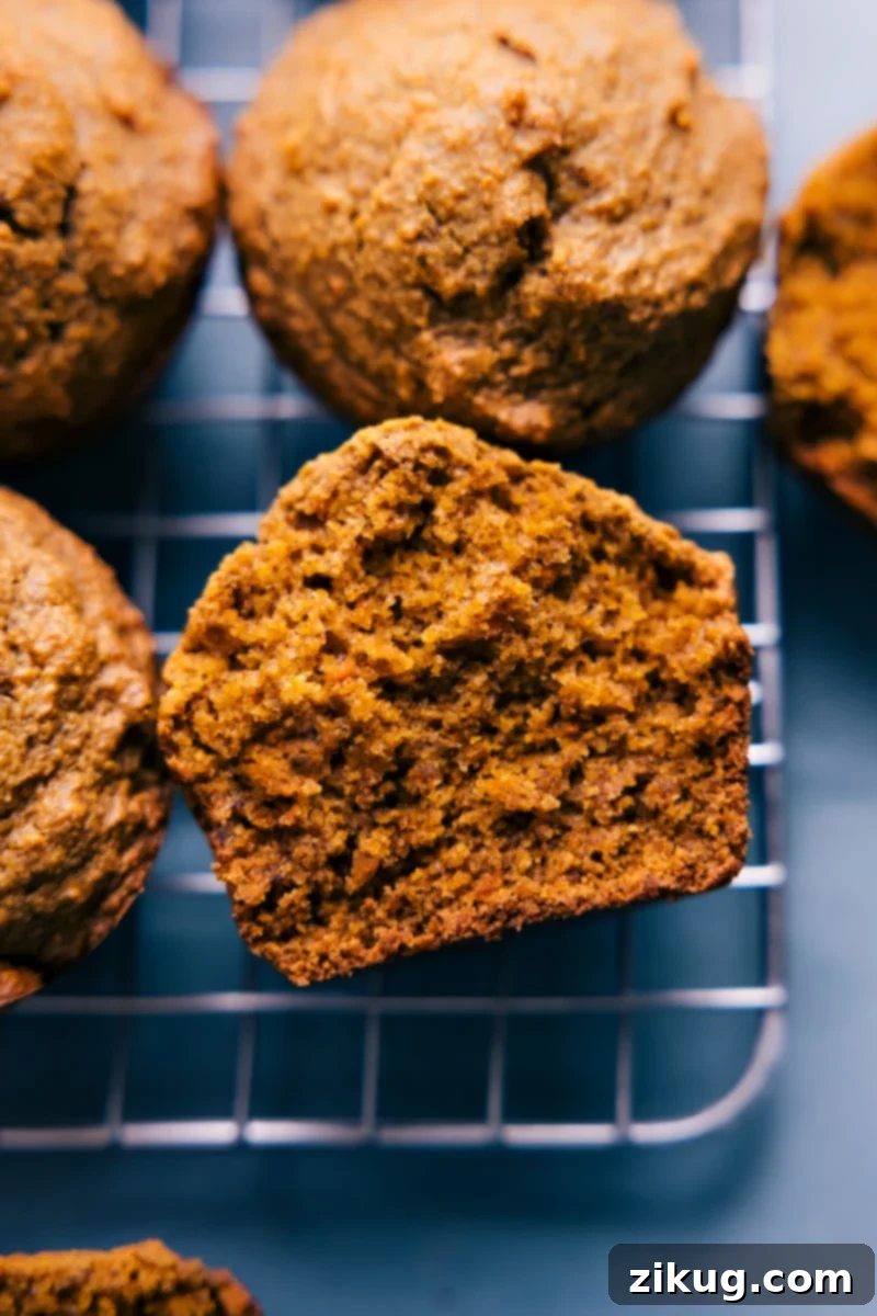 Delicious and Nutritious Healthy Carrot Muffins – a perfect snack or breakfast option, dairy-free, gluten-free, and refined sugar-free. Overhead image of freshly baked Healthy Carrot Muffins, beautifully arranged and ready to eat.