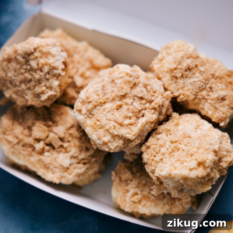 Edible Mischief: April Fools' Day Pranks 2 April Fools Food Prank: Sweet 'Chicken Nuggets' made from vanilla pound cake coated in vanilla frosting and Cinnamon Toast Crunch cereal, served with jam 'ketchup'.