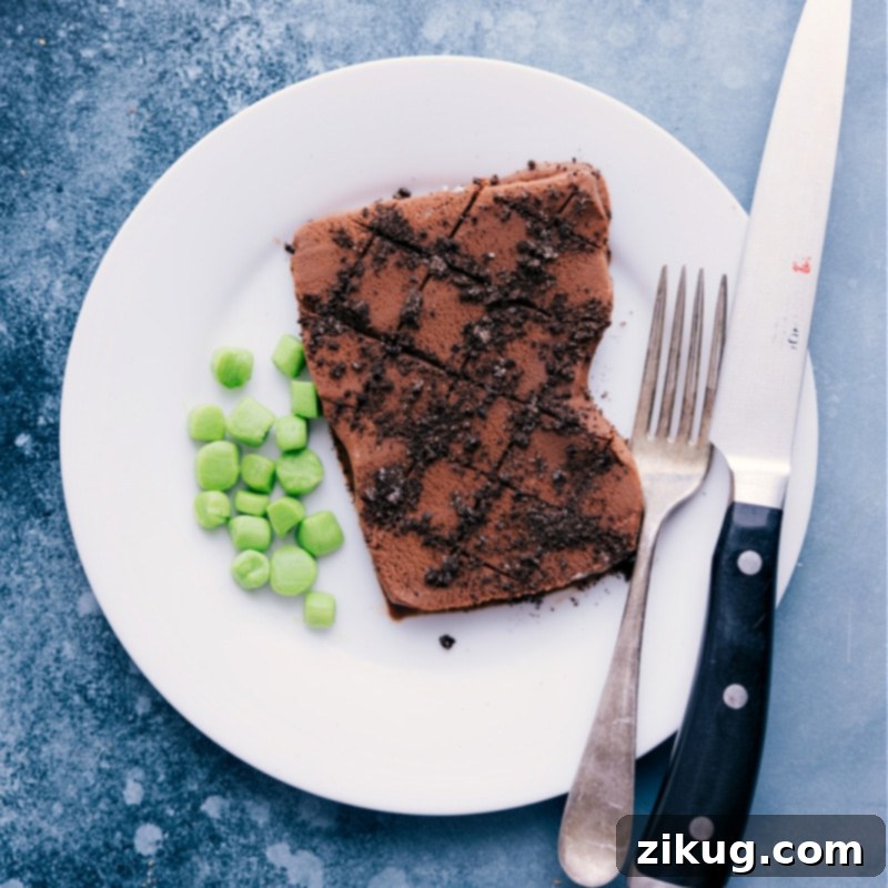 April Fools Sweet Steak Prank April Fools Food Prank: Sweet 'Steak' made from chocolate ice cream with Oreo crumbs 'grill marks' and green fruit chew 'peas'.