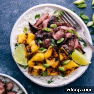 Final plated Pineapple Steak with Coconut-Lime Rice