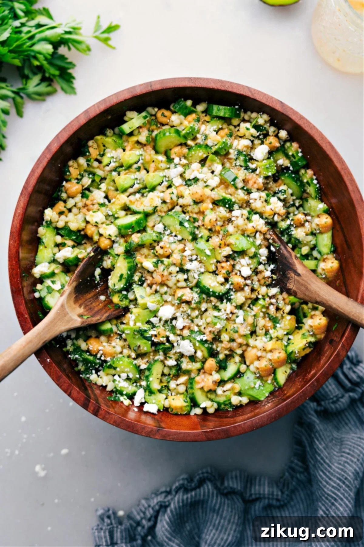 A vibrant bowl of Cucumber Feta Salad, brimming with fresh ingredients and ready to be enjoyed.