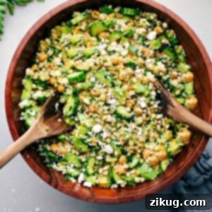 A beautifully presented Cucumber Feta Salad in a bowl.