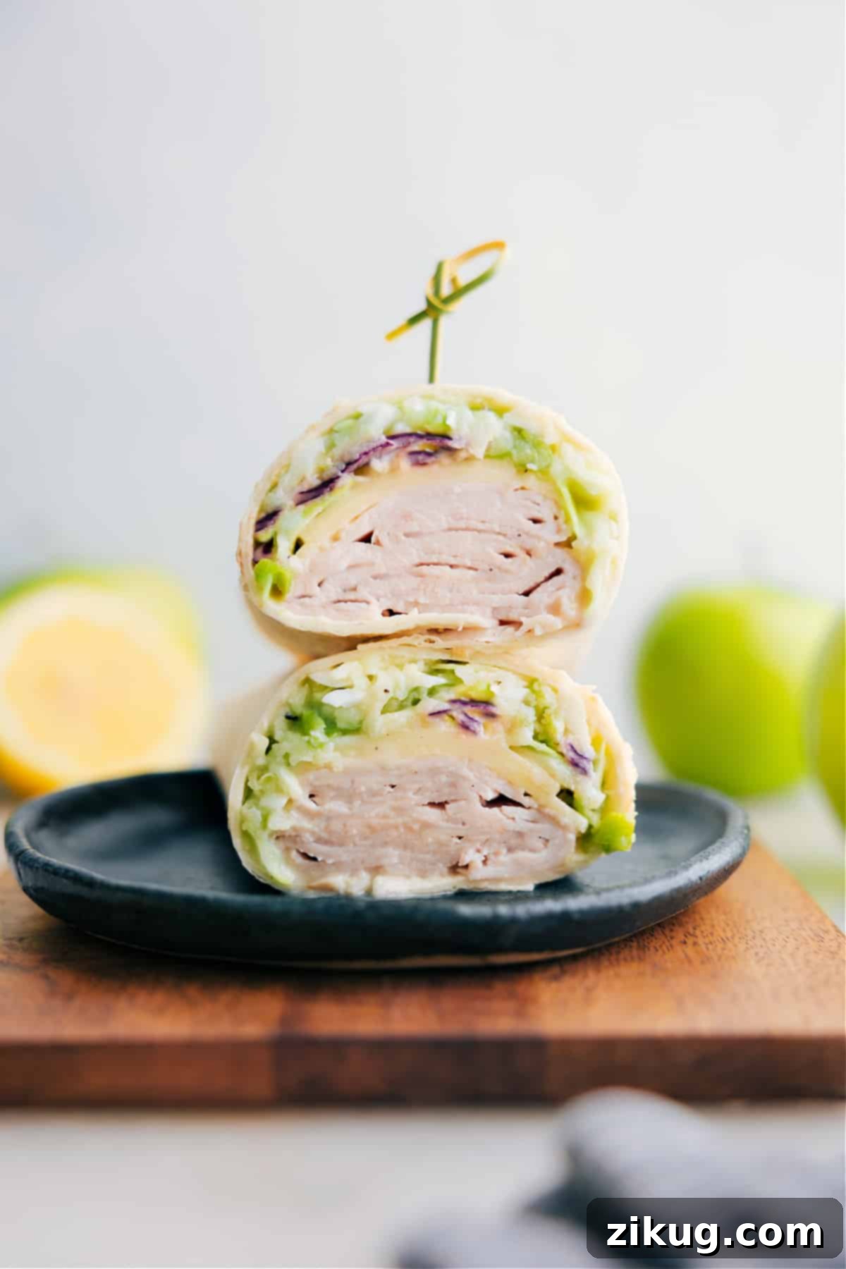 Best Healthy Turkey Wraps Recipe Healthy Turkey Wraps stacked neatly on a plate, showcasing their inviting appearance.