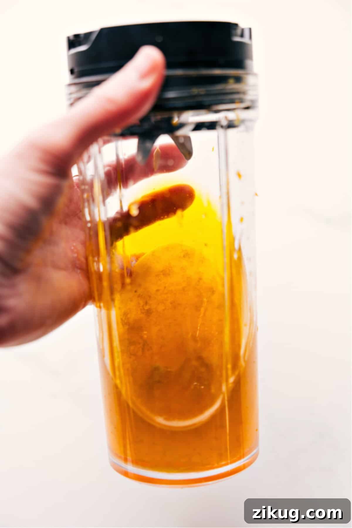How To Make The Best Dressing For Peach Salad All the dressing ingredients are combined in a small blender and processed until smooth and emulsified, creating the ideal finishing touch for the fresh peach salad.