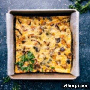 A beautifully presented slice of the savory vegetable frittata