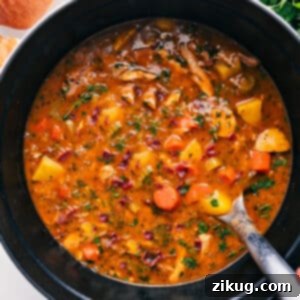 Delicious Chicken Stew served in a bowl, garnished with fresh parsley.