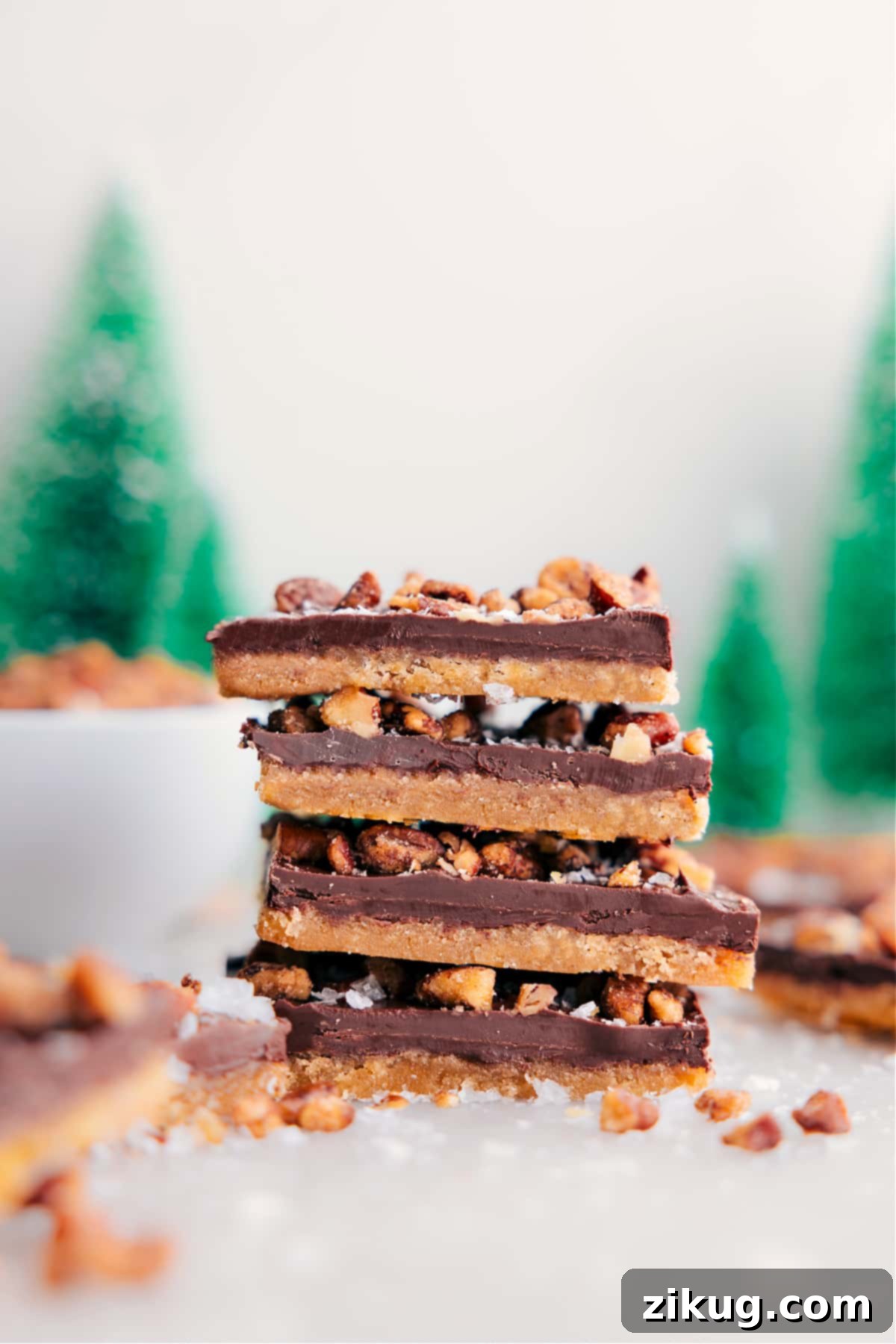 Holiday Christmas Crack Candy Recipe Stacked The holiday treat, Christmas Crack, is stacked and ready to enjoy. Perfect for sharing or gifting during festive occasions.