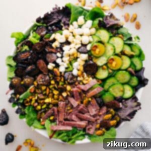Arugula Salad with figs, salami, pistachios, cucumber, and goat cheese