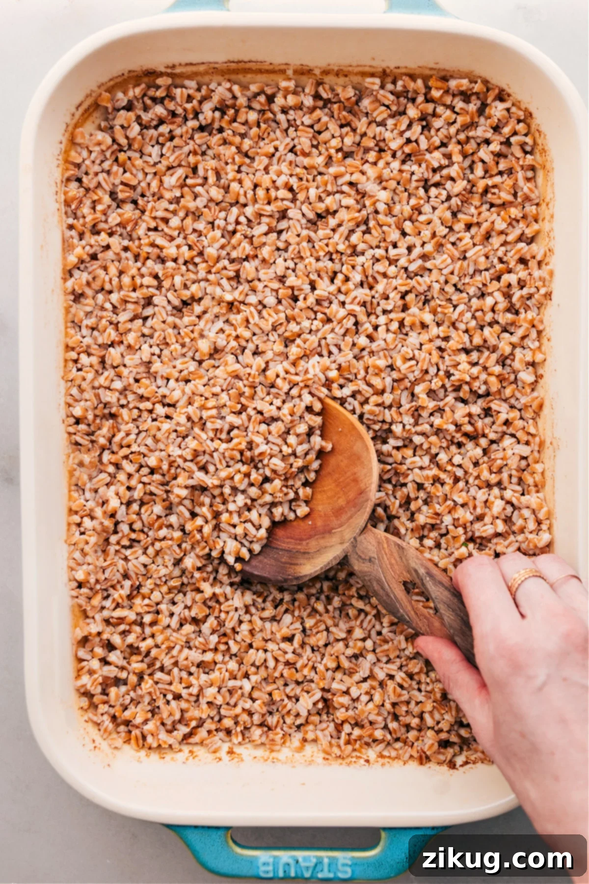 Learn how to cook farro easily in one casserole dish using a simple, hands-off baking method for perfect texture.