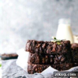 Delicious Chocolate Zucchini Bread, sliced and ready to serve