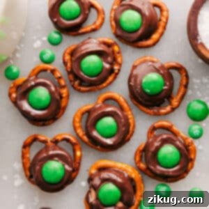 Leprechaun Thumbprints, 3-ingredient sweet and salty treat for St. Patrick's Day.
