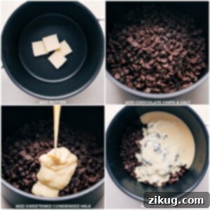 Melting fudge ingredients in a saucepan