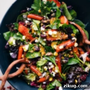 Roasted carrot salad in a bowl ready to be served.