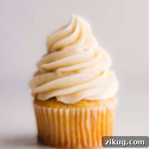 Dreamy Vanilla Frosting 2 A top-down view of the completed vanilla frosting, ready to be used in various desserts.