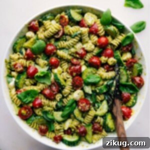 Delightful Pesto Pasta Salad 2 A perfectly portioned bowl of Pesto Pasta Salad ready to be enjoyed.