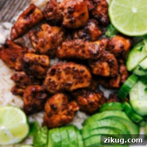 Close-up of a serving of Chipotle Chicken