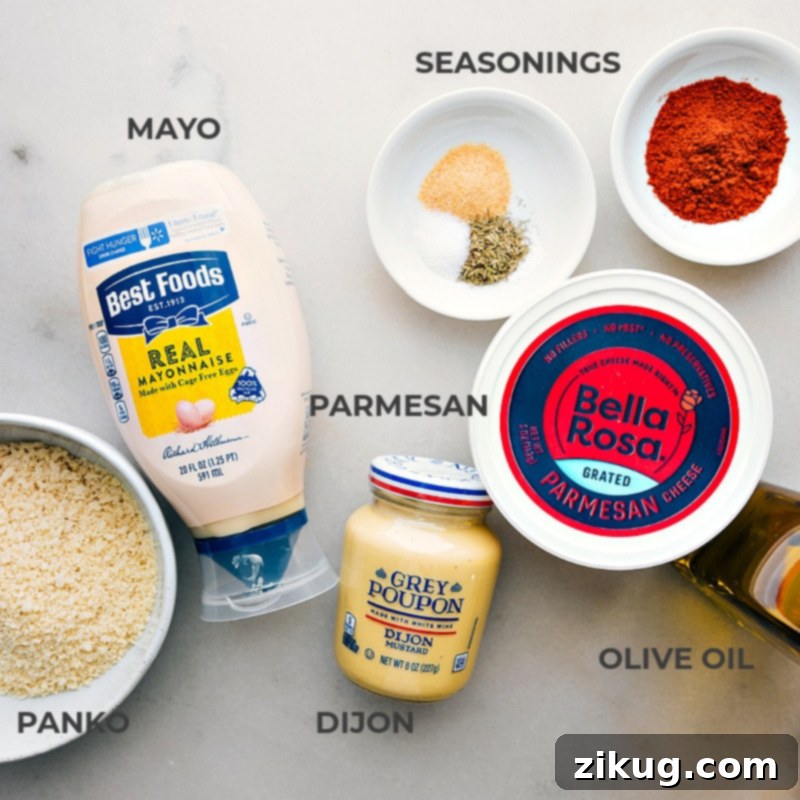 Ingredient shot showcasing all the fresh, simple ingredients used in this delicious baked cod dish