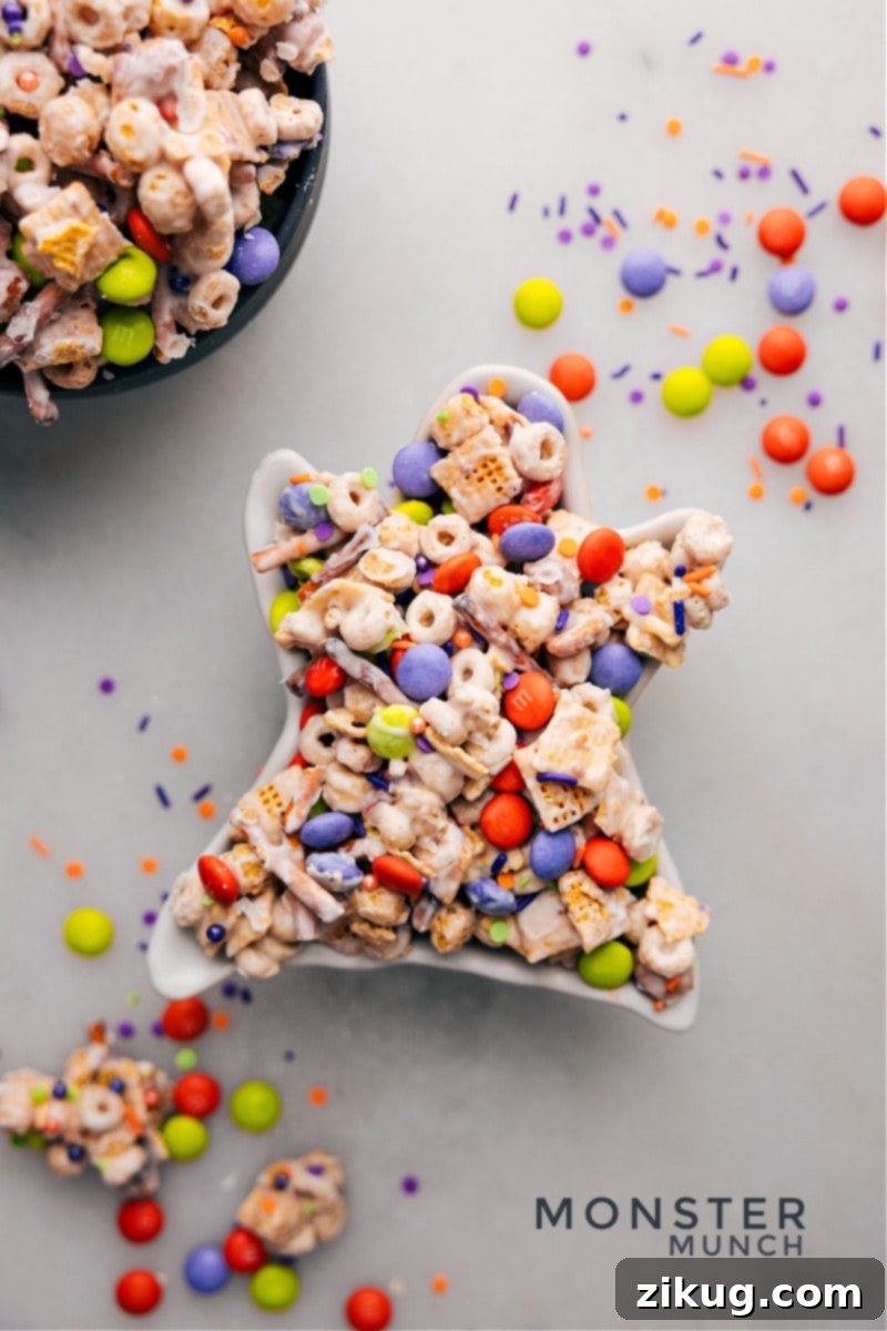 Monster Munch in a ghost bowl for a fun Halloween treat.