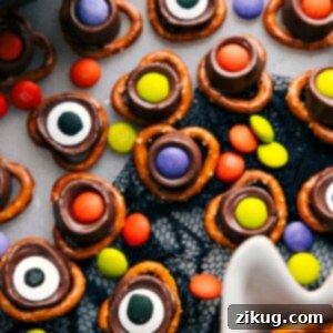 A close-up of a finished Monster Eyeball treat.