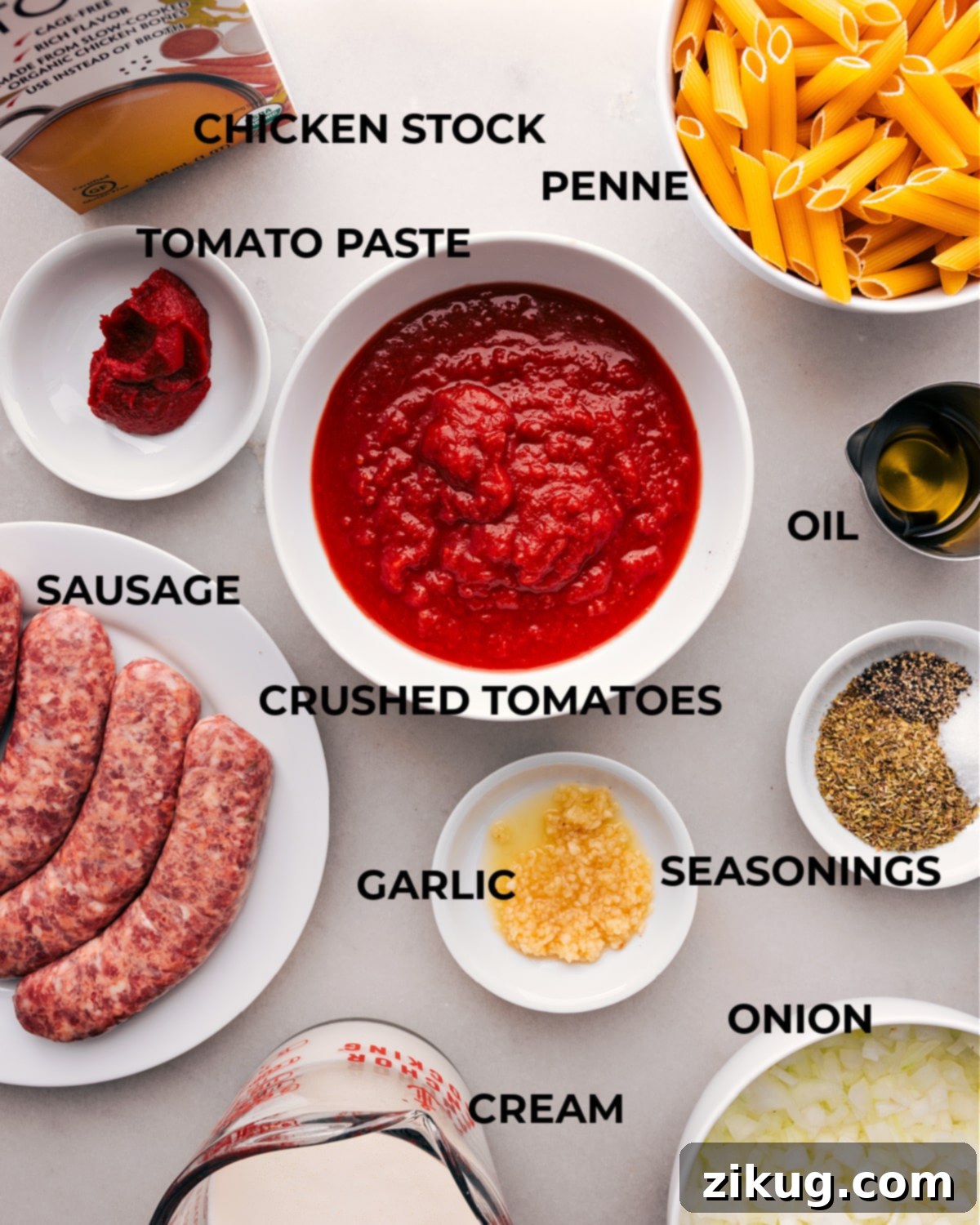 All Ingredients for the Recipe Gathered Together.