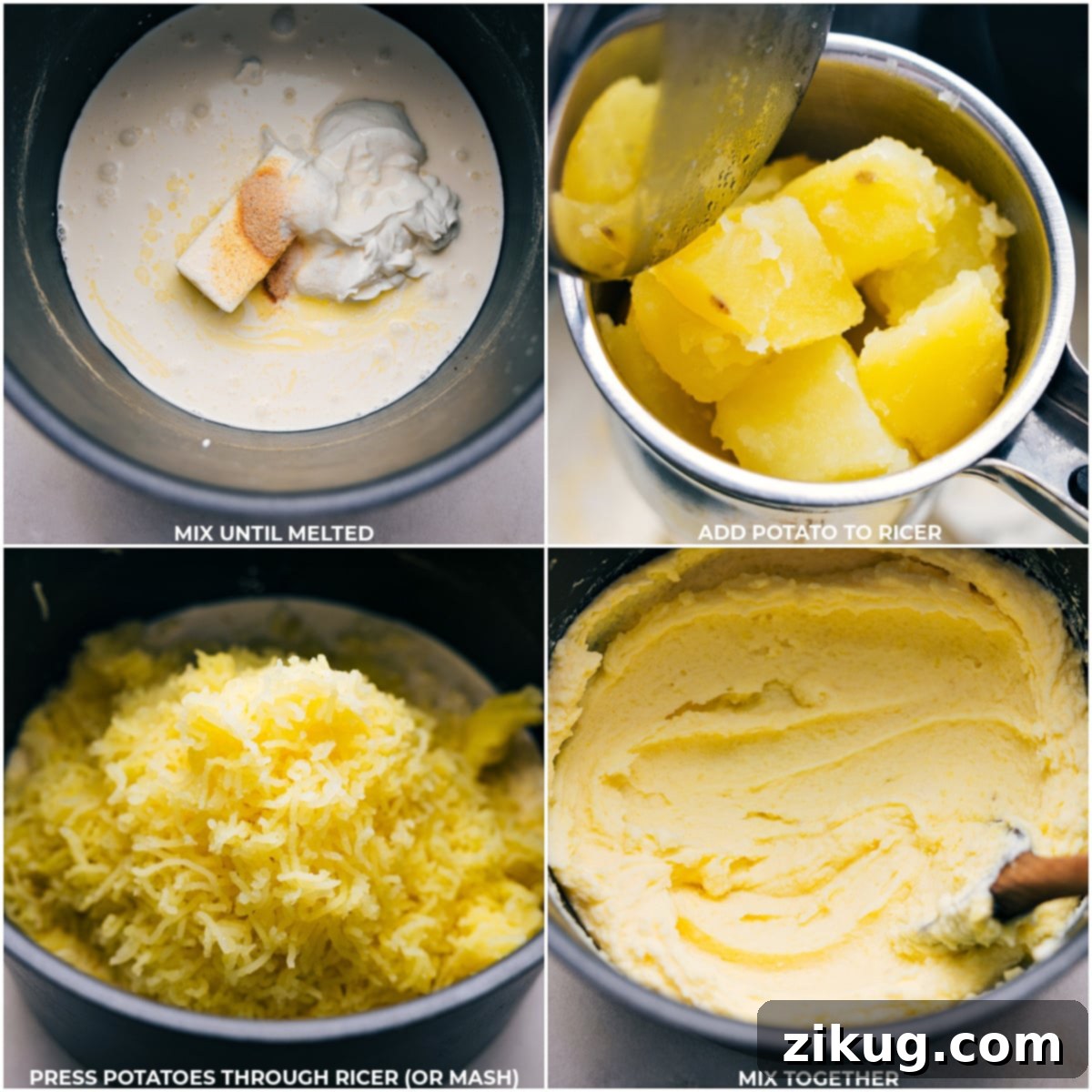 Creamy Double Baked Potato Casserole 3 Crafting the creamy sauce and mashing potatoes for this recipe, a vital step for the Twice-Baked Potato Casserole.