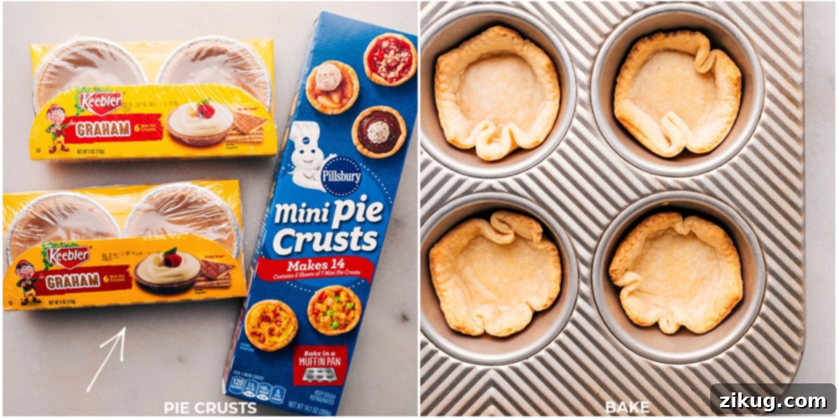 Dual pie crust options for sweet treats Two types of pie crust options displayed side by side.