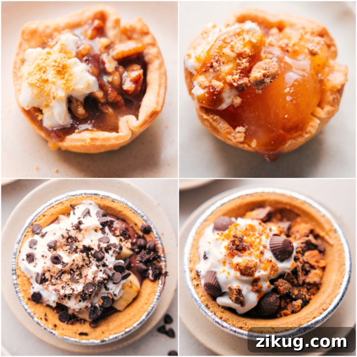 Dessert Pie Bar fun Four different options of pies you can make with your at home dessert pie bar.