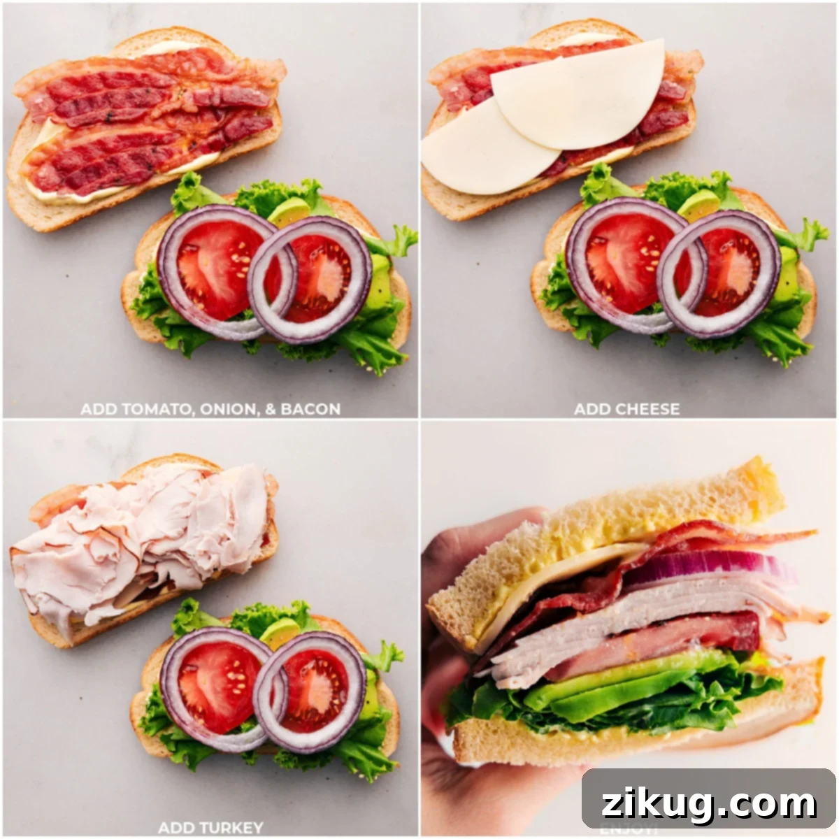 Assembling the best-tasting Bacon Avocado Turkey Sandwich