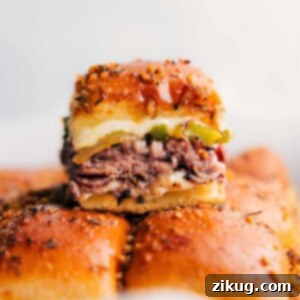 Philly Cheesesteak Sliders fresh out of the oven.