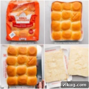 A block of Hawaiian sweet rolls sliced horizontally in half, demonstrating how to keep them connected for easy assembly of sliders.
