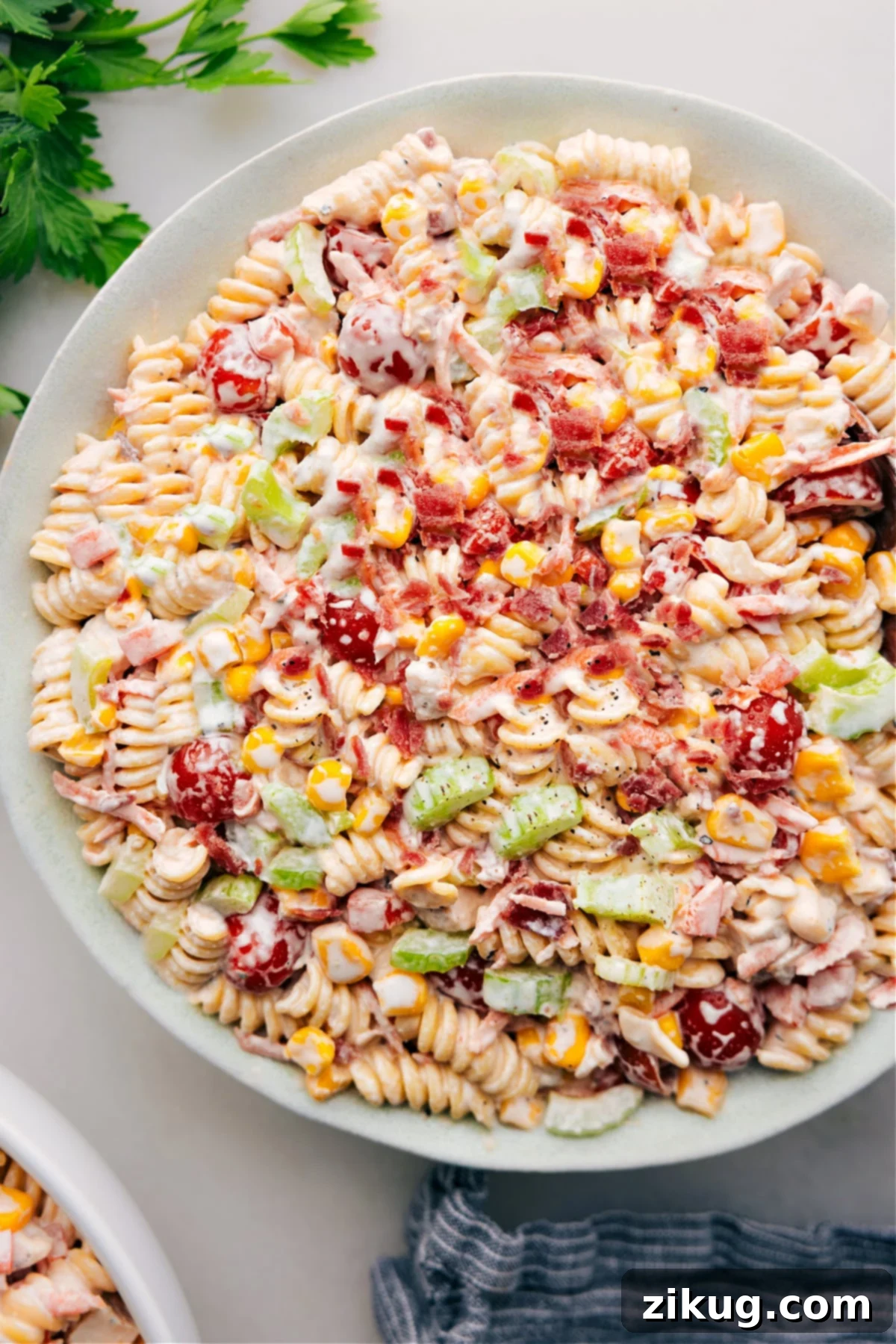 Easy Chicken Pasta Salad Chicken Pasta Salad recipe in a beautiful serving bowl, ready to be enjoyed by everyone.