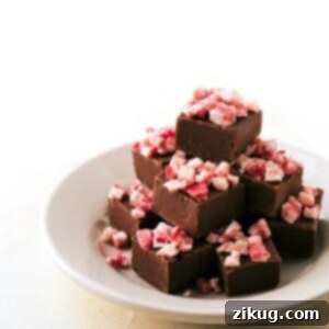 Merry & Minimal: 4 5-Ingredient Christmas Treats 5 Microwave Fudge with peppermint crunch topping