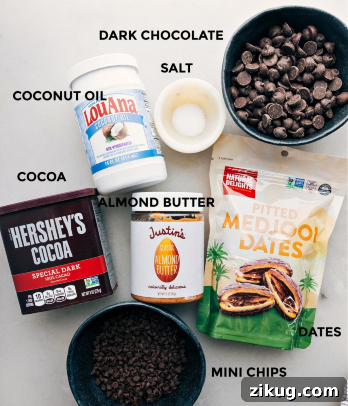 Key Ingredients for Date Brownies Recipe All the essential ingredients for making delicious Date Brownies prepped and ready for assembly.