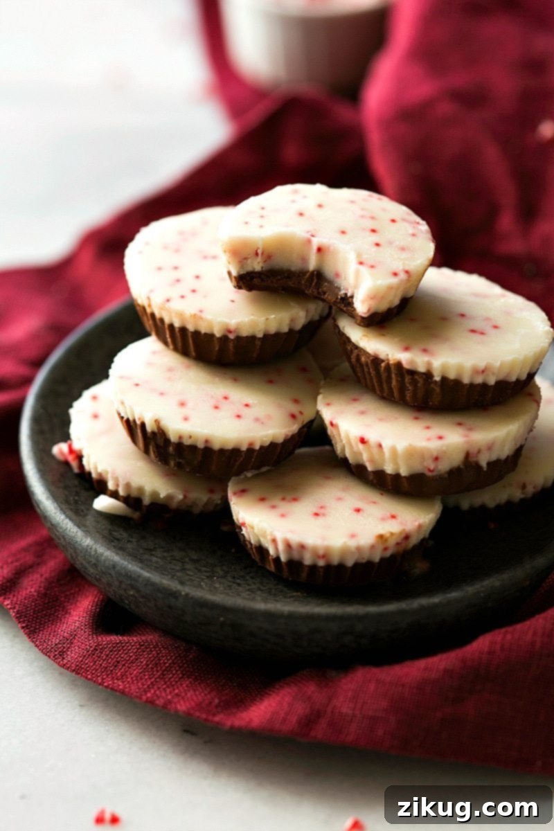 Delicious and festive Peppermint Bark Bites, made with just 3 ingredients and no baking required. Perfect holiday treat!