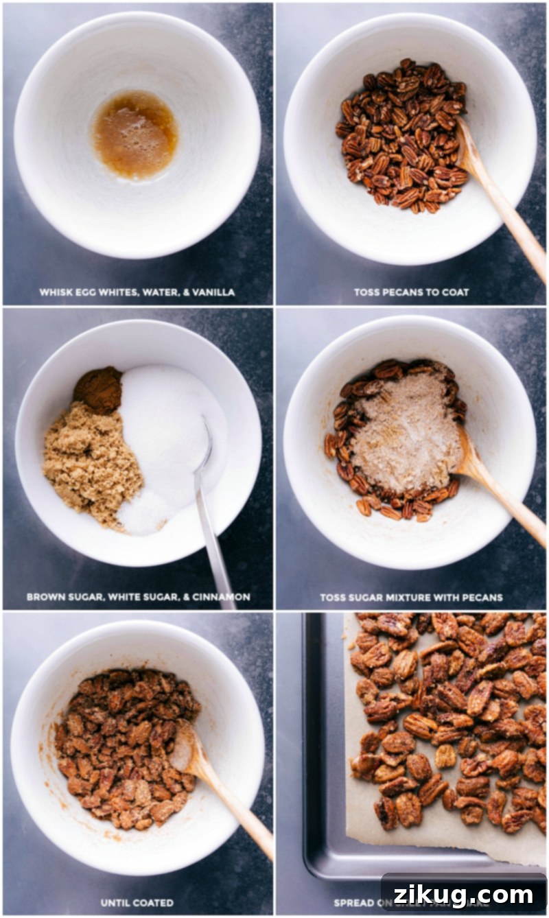 Crafting Candied Pecans for an Irresistible Salad Topping Perfectly coated pecans being caramelized to a golden crisp, ready to add a gourmet crunch to any dish.