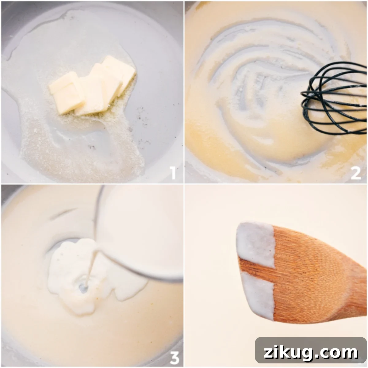 Melt butter and whisk it with milk and flour until thickened for this cheesy spaghetti.