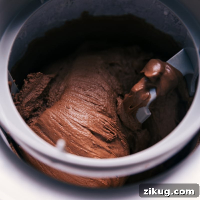 Freeze your delicious Healthy Ice Cream for perfect texture. Made with wholesome ingredients, no bananas, and easily vegan. #homemadeicecream #healthychoices #dessertideas A container of healthy chocolate ice cream being placed into the freezer for further firming.