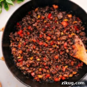 Asian Ground Beef with sesame seeds